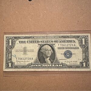 1957 Series B Silver Certificate blue $1